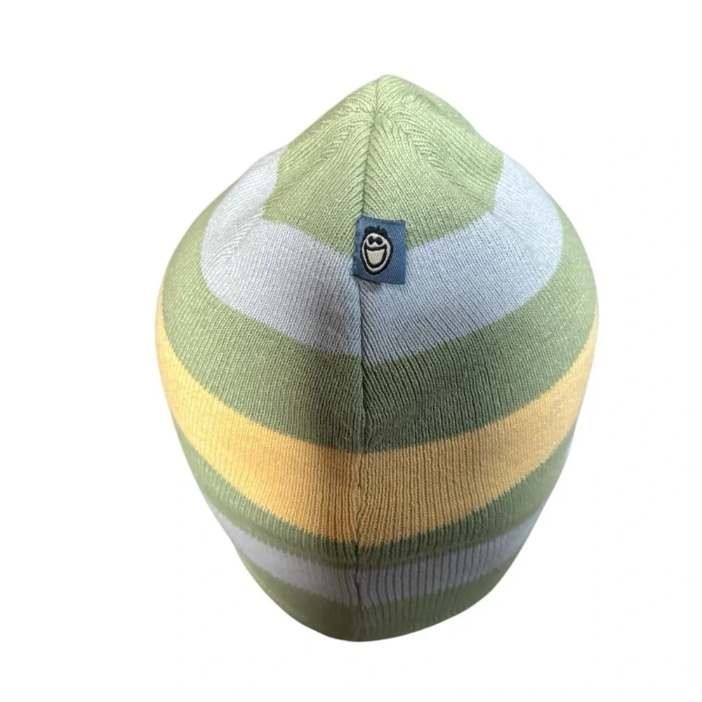 Life is Good Unisex Green Yellow Beanie Cotton Stretch With Logo Winter Cozy